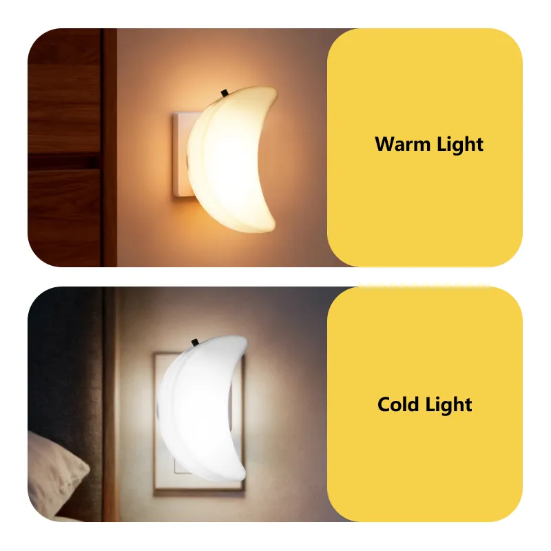 Crescent Moon Night Light Plug with Toggle Switch